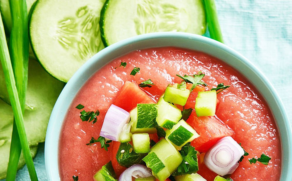 Cool, refreshing, and bursting with summer flavors, this Gazpacho is the perfect dish for hot days.